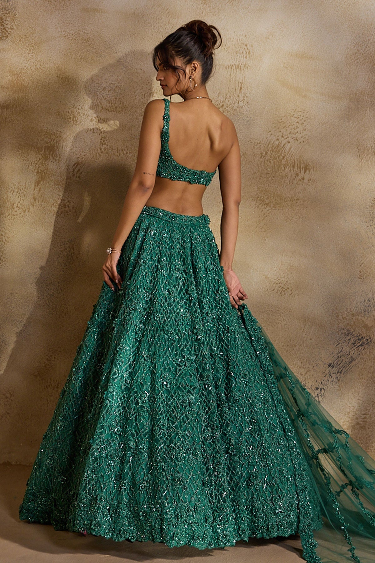 Forest Green Lehenga Choli Dupatta