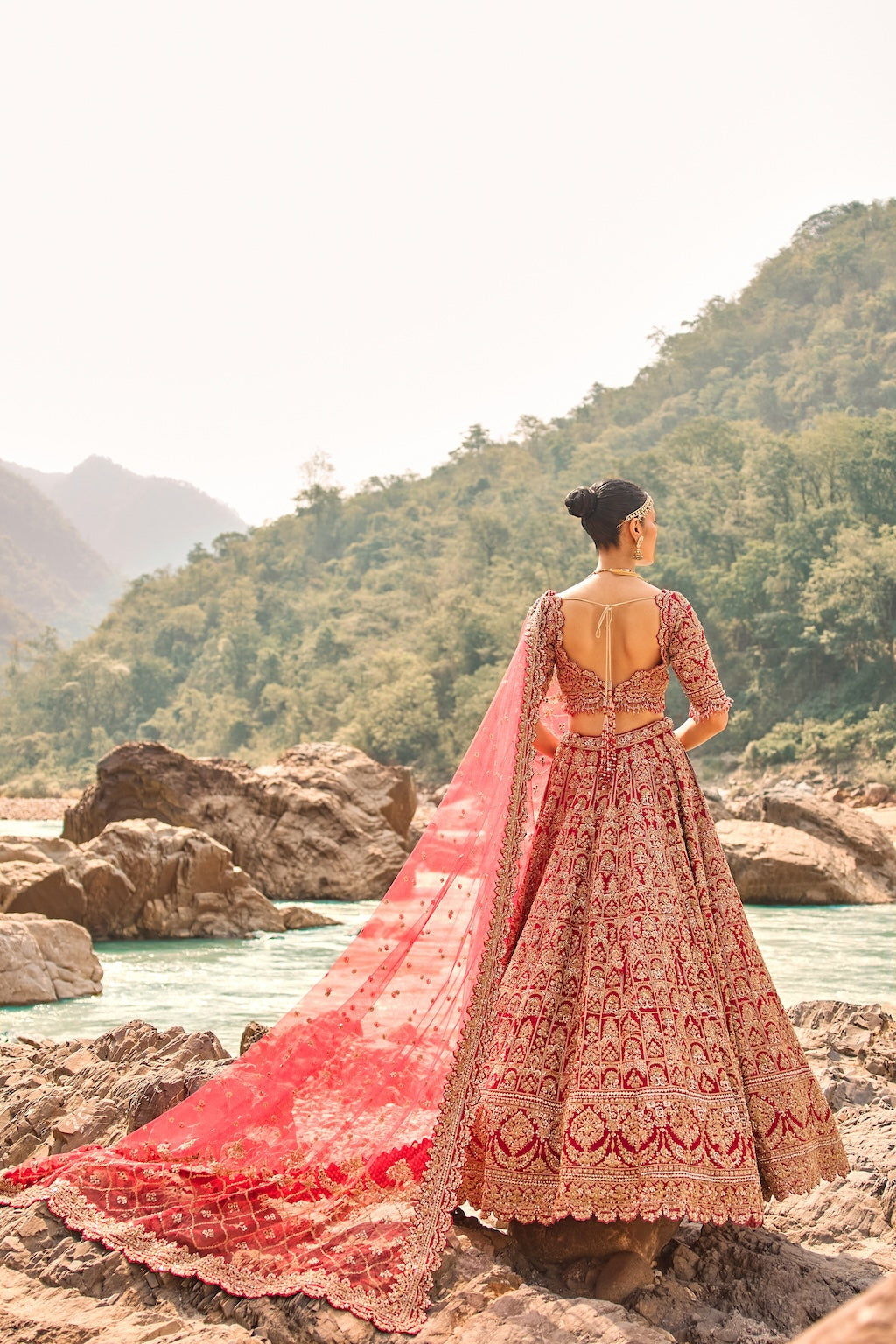 FLAME RED HERITAGE LEHENGA