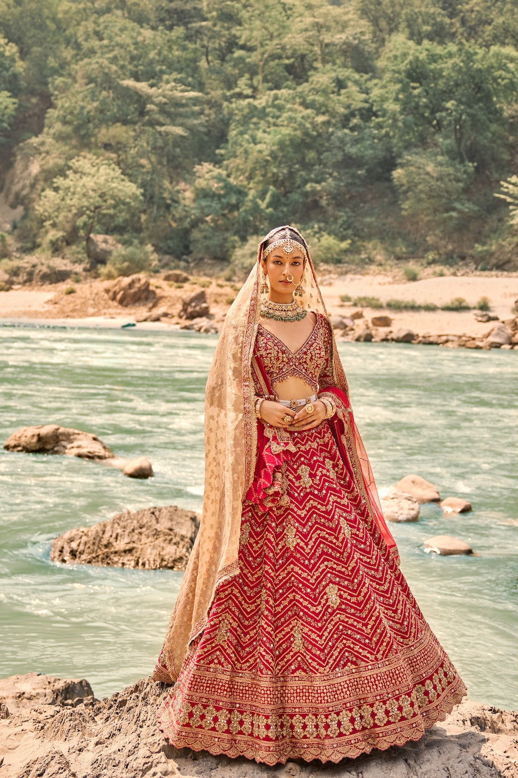 SCARLET HEIRLOOM LEHENGA