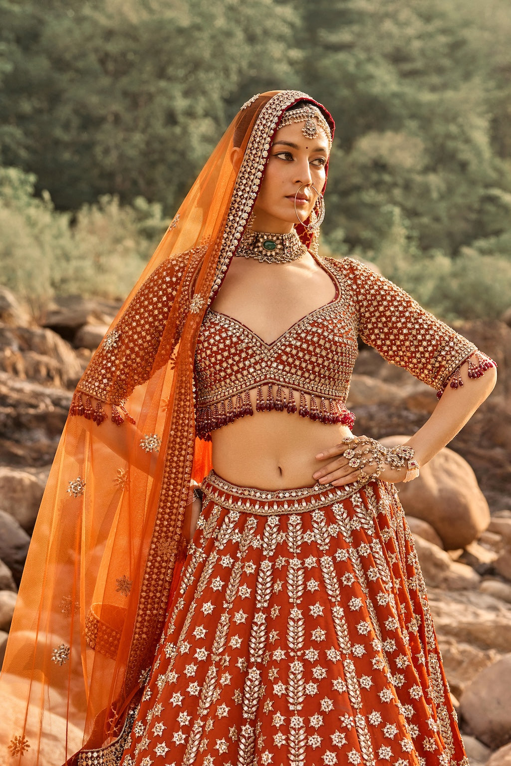 RUSTIC AMBER LEHENGA