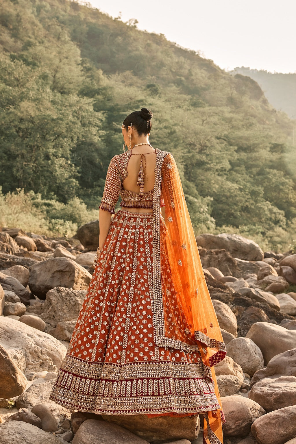 RUSTIC AMBER LEHENGA