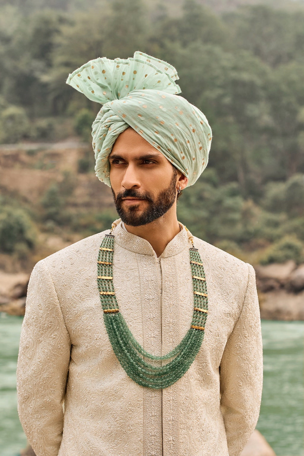 IVORY JAAL SHERWANI SET