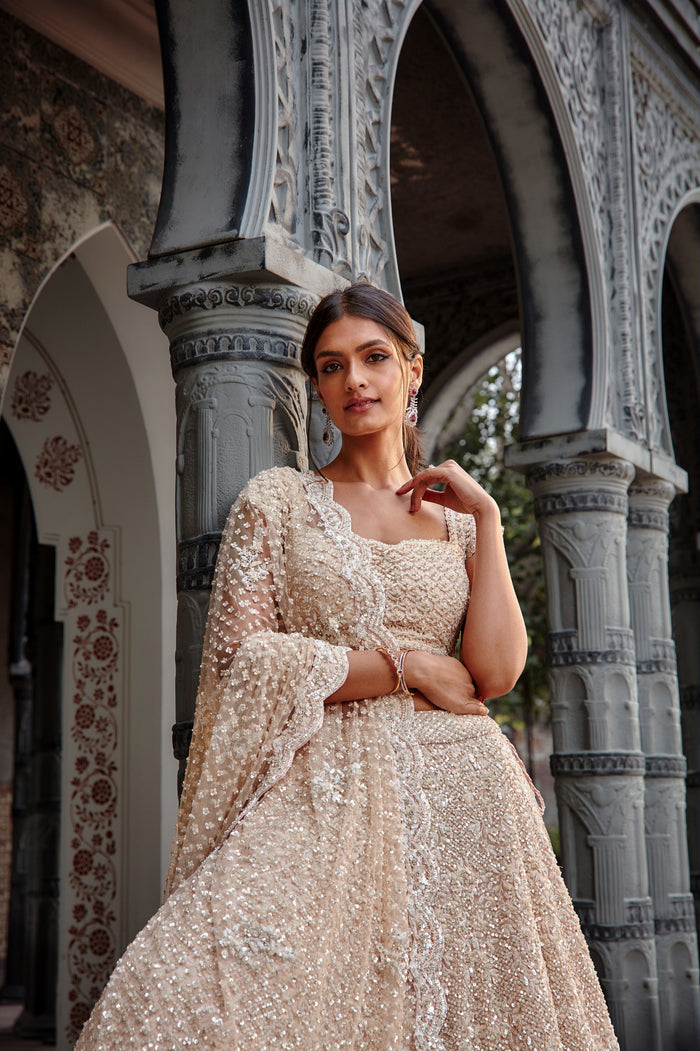 Blush Tulle Lehenga Set