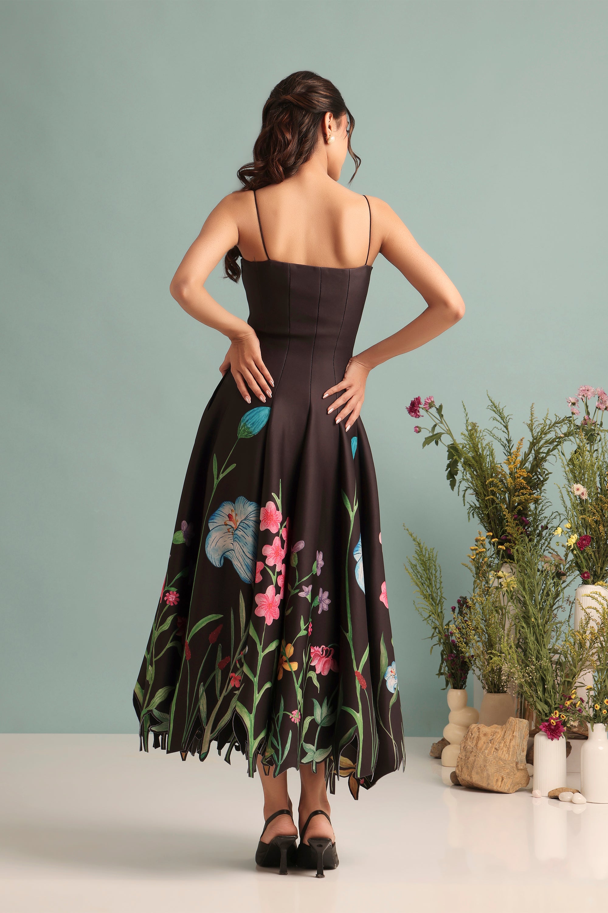 PRINTED PANEL DRESS