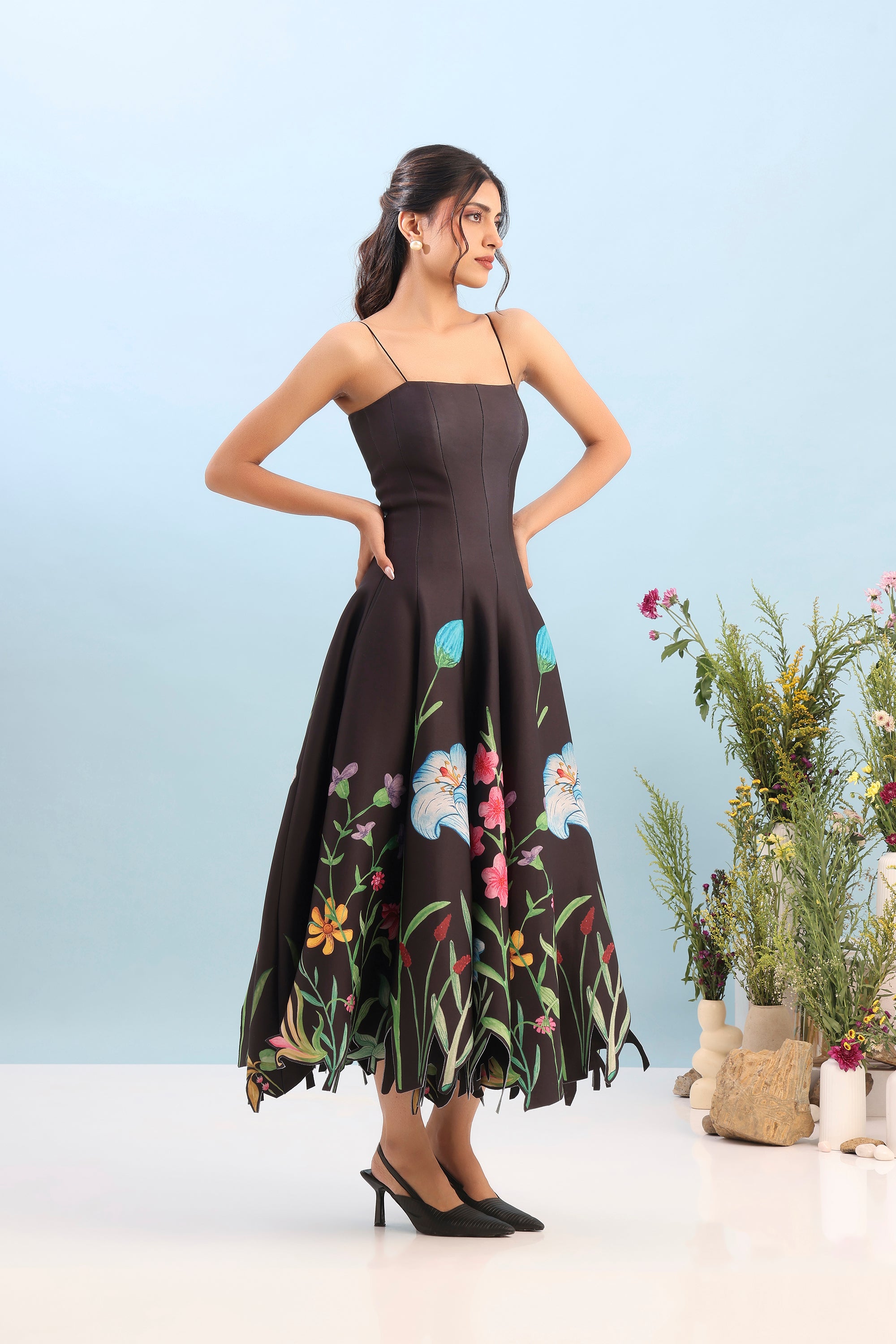 PRINTED PANEL DRESS