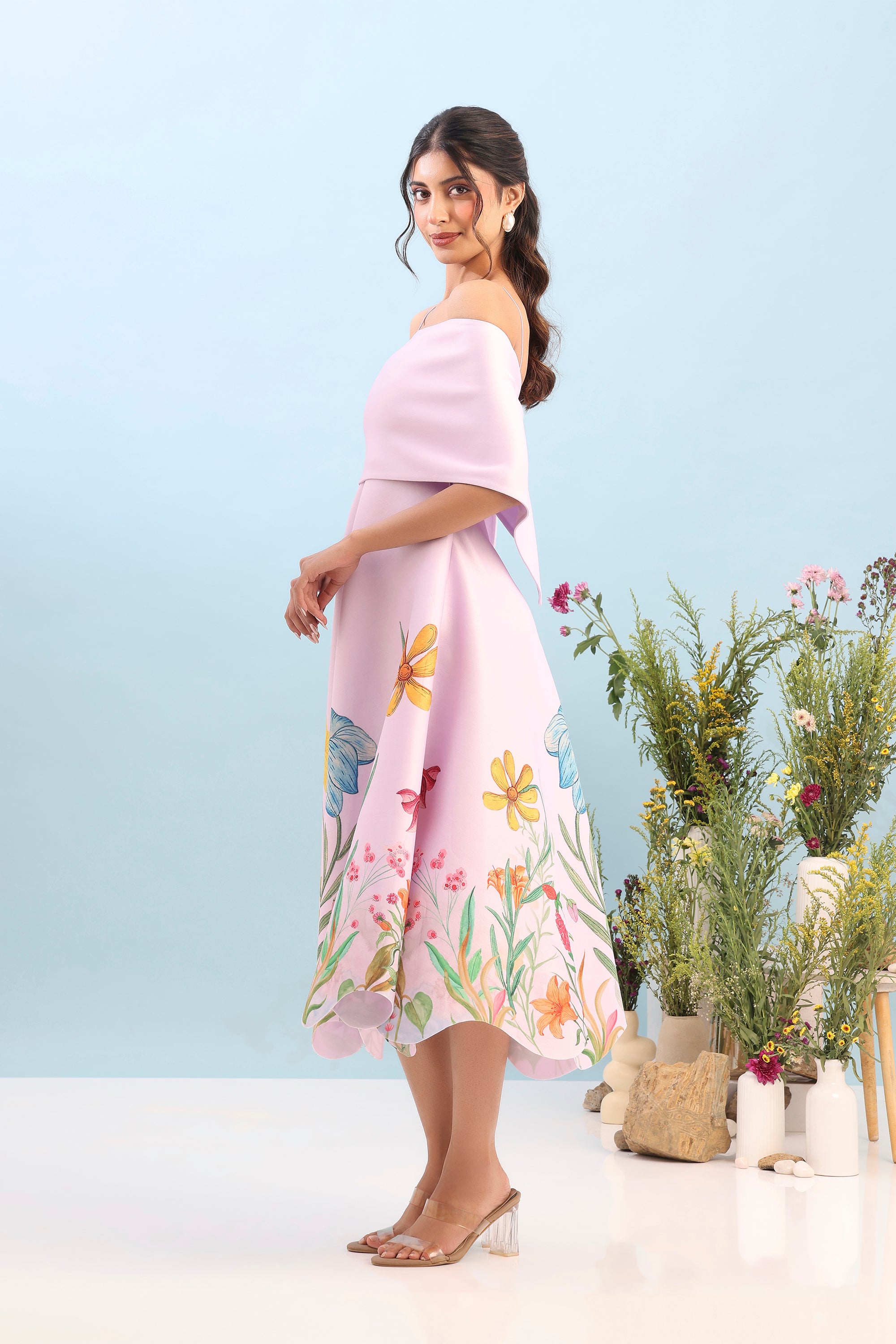 FLARED PRINTED DRESS