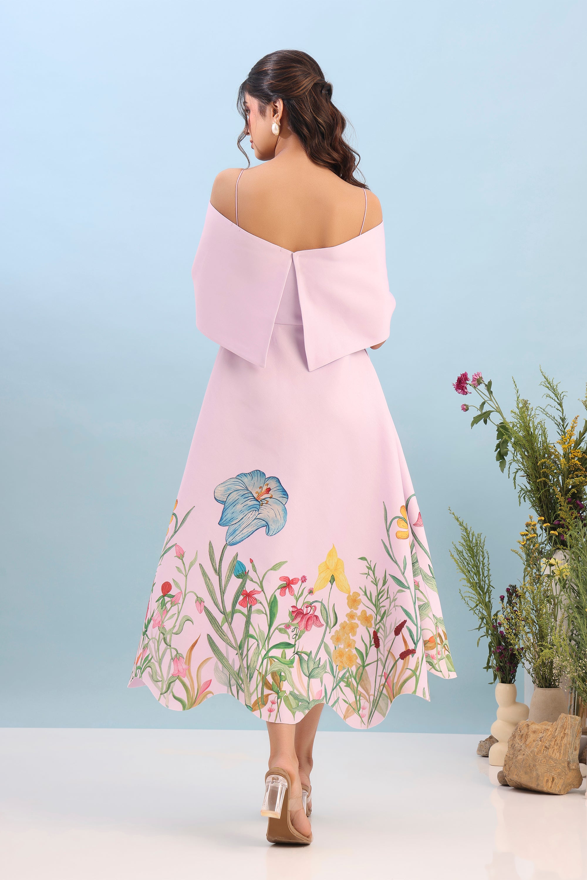 FLARED PRINTED DRESS
