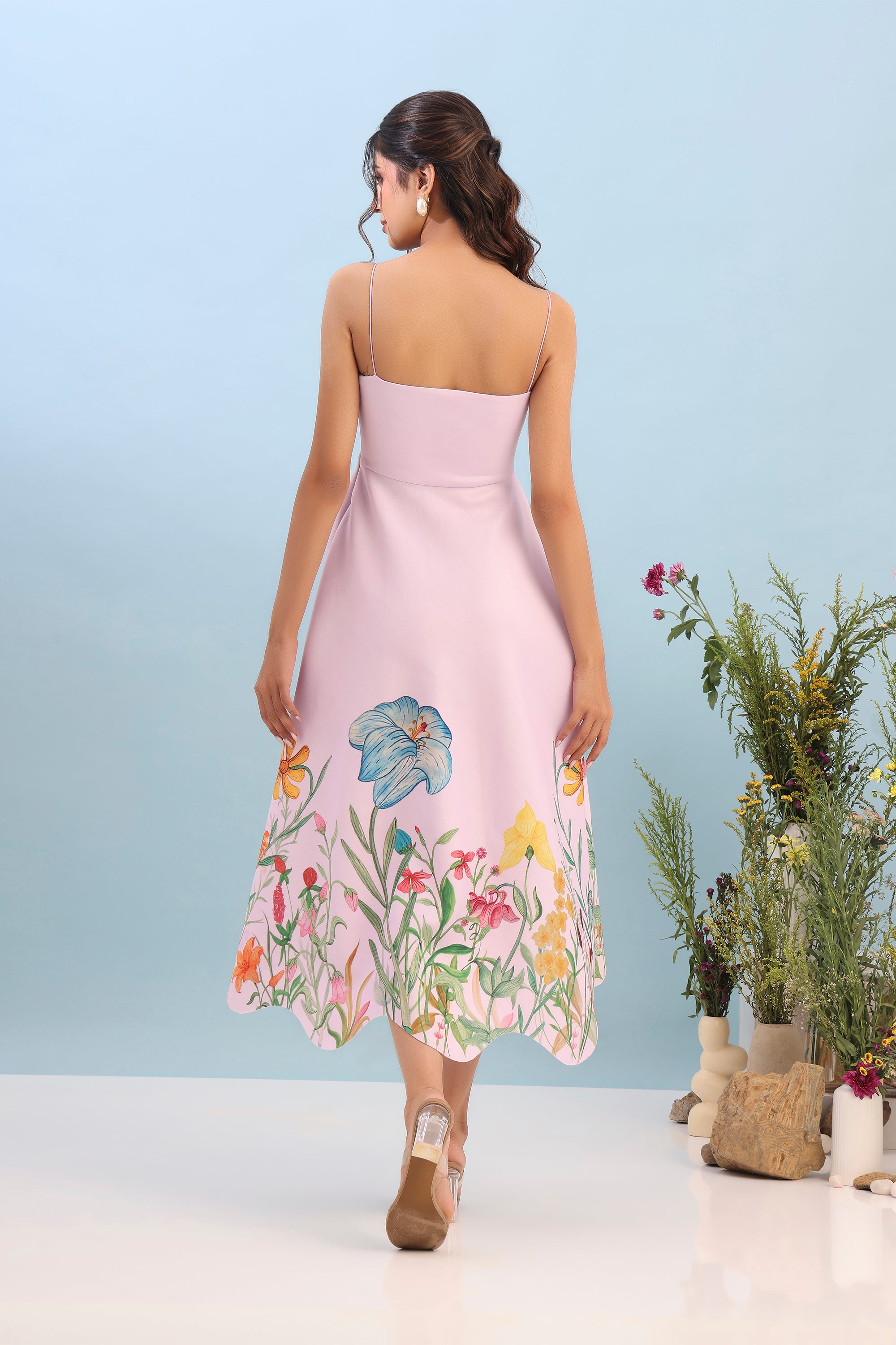 FLARED PRINTED DRESS