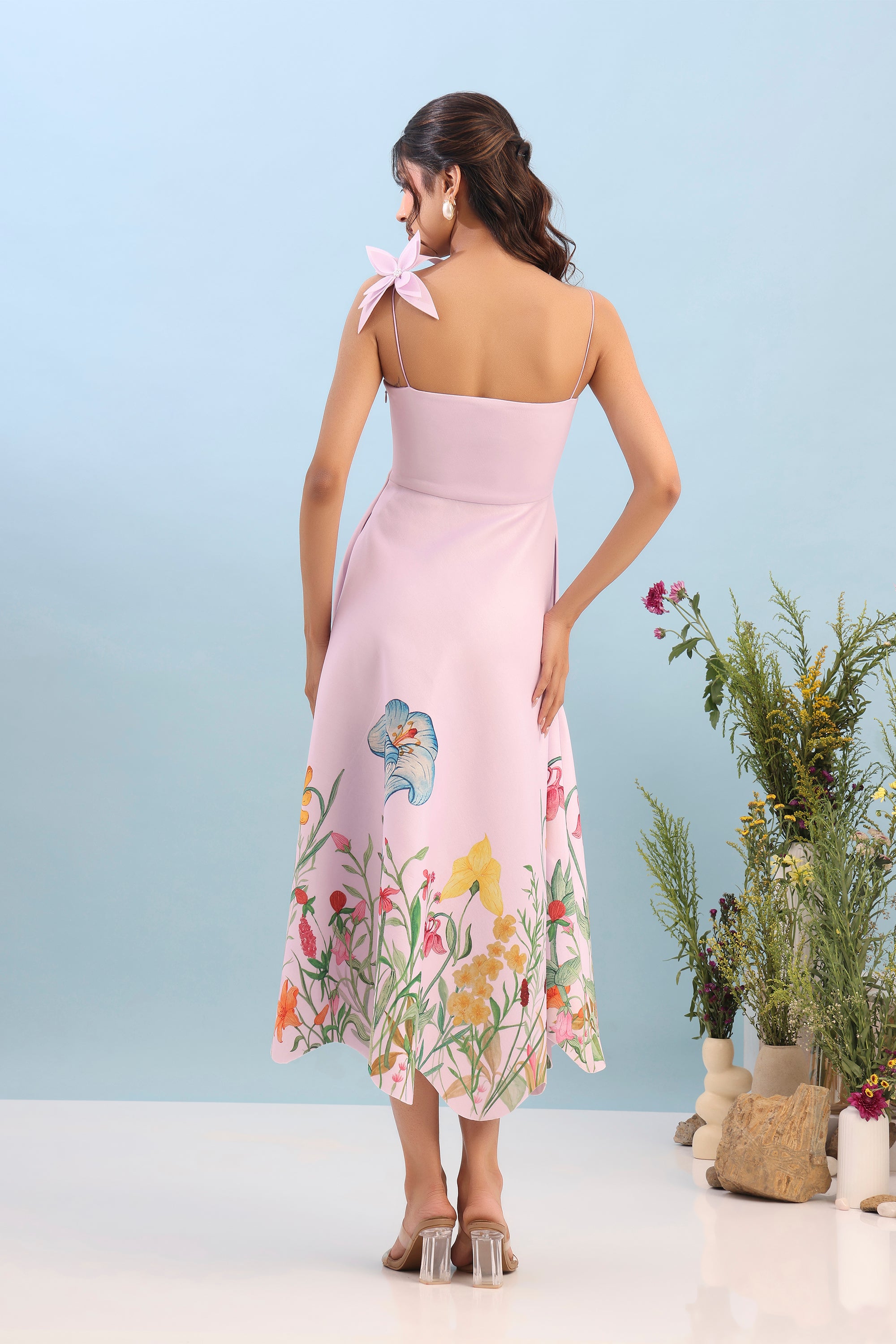 FLARED PRINTED DRESS