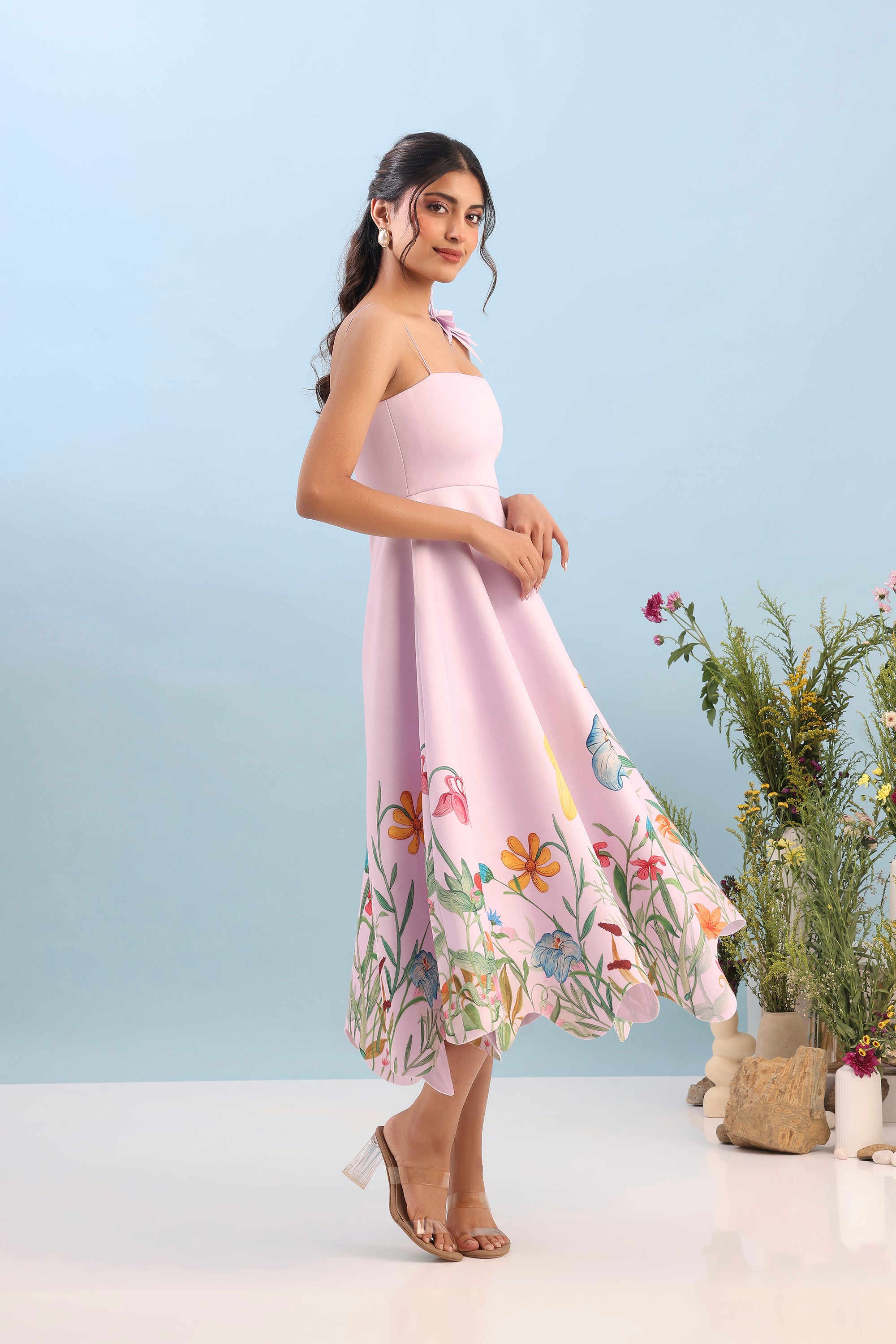 FLARED PRINTED DRESS