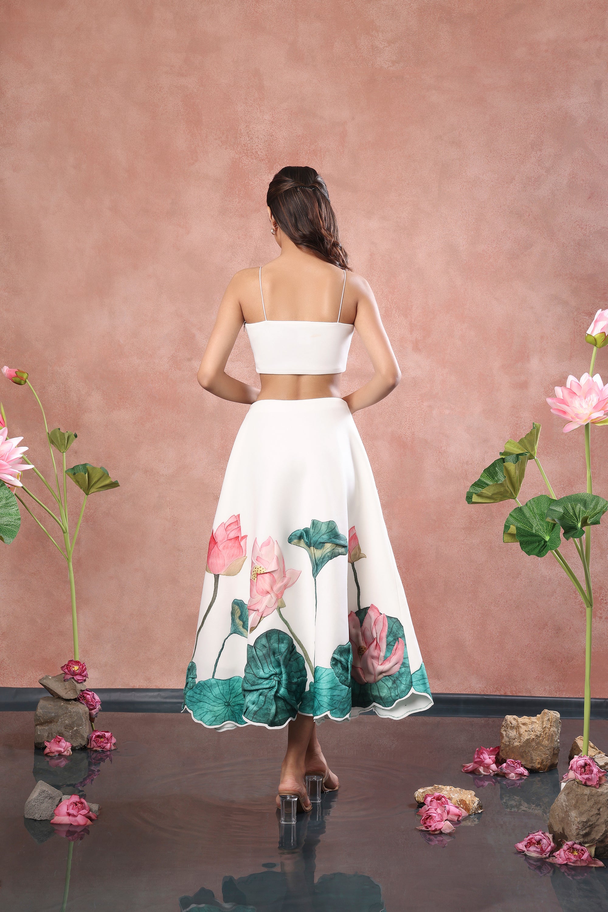 PRINTED SKIRT WITH TUBE TOP