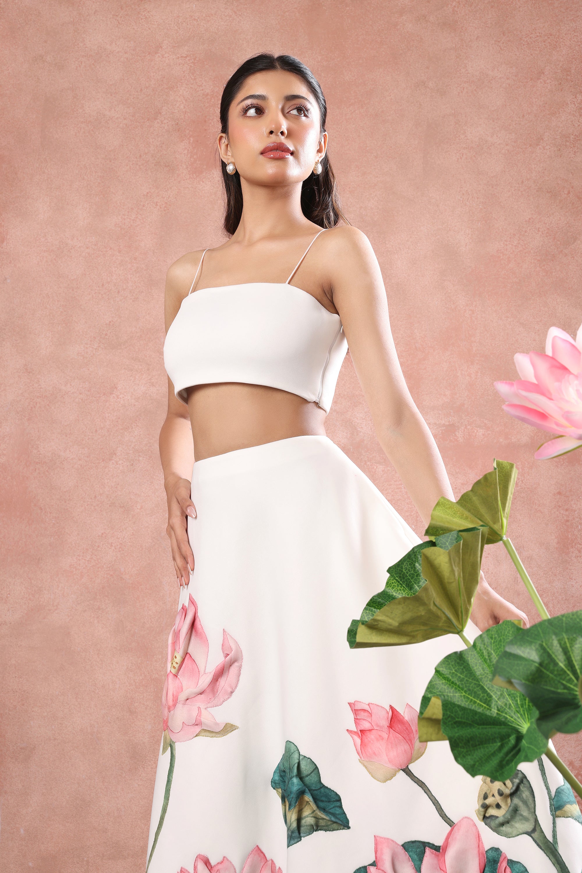 PRINTED SKIRT WITH TUBE TOP