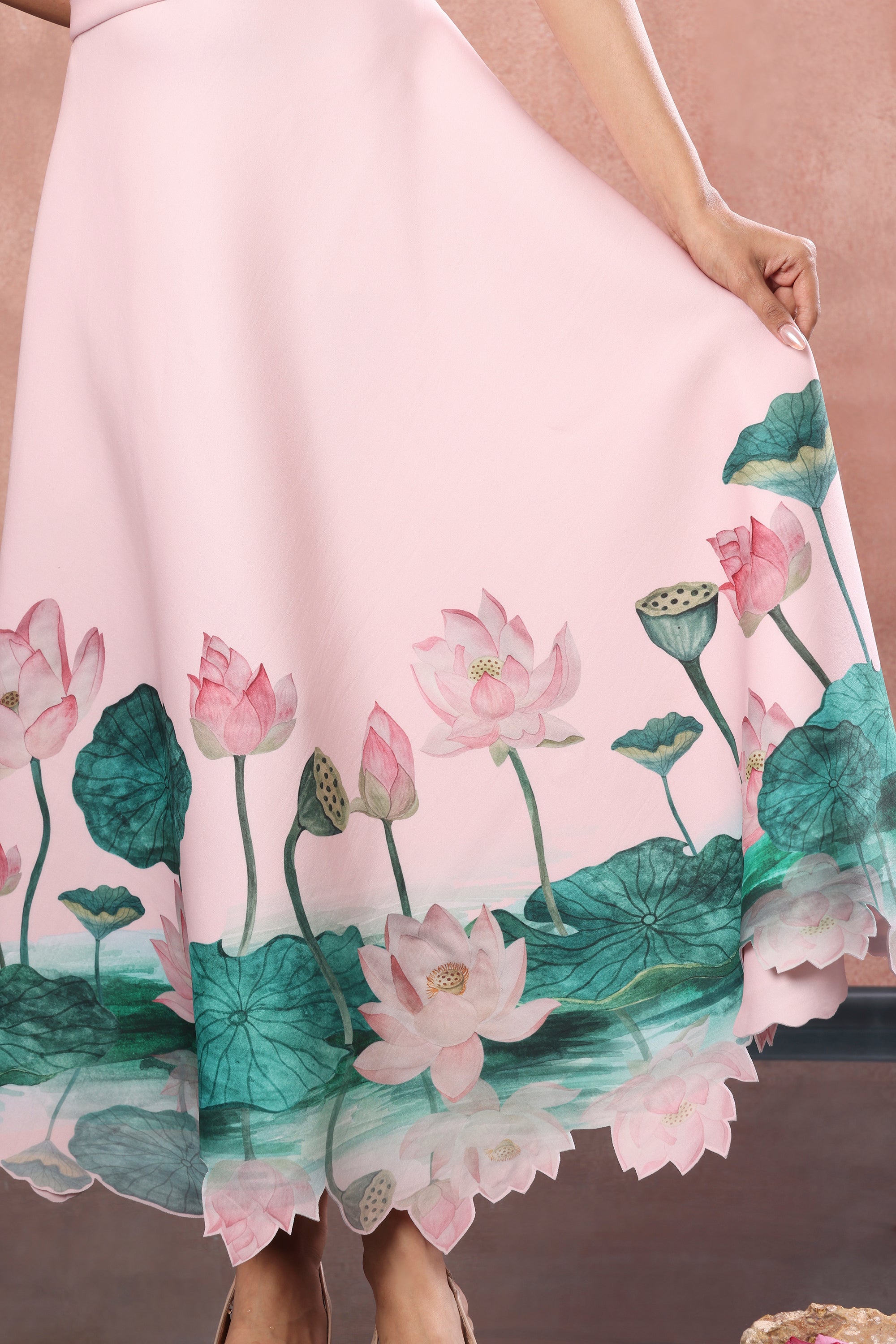 BLUSH PRINTED NEOPRENE SKIRT TOP