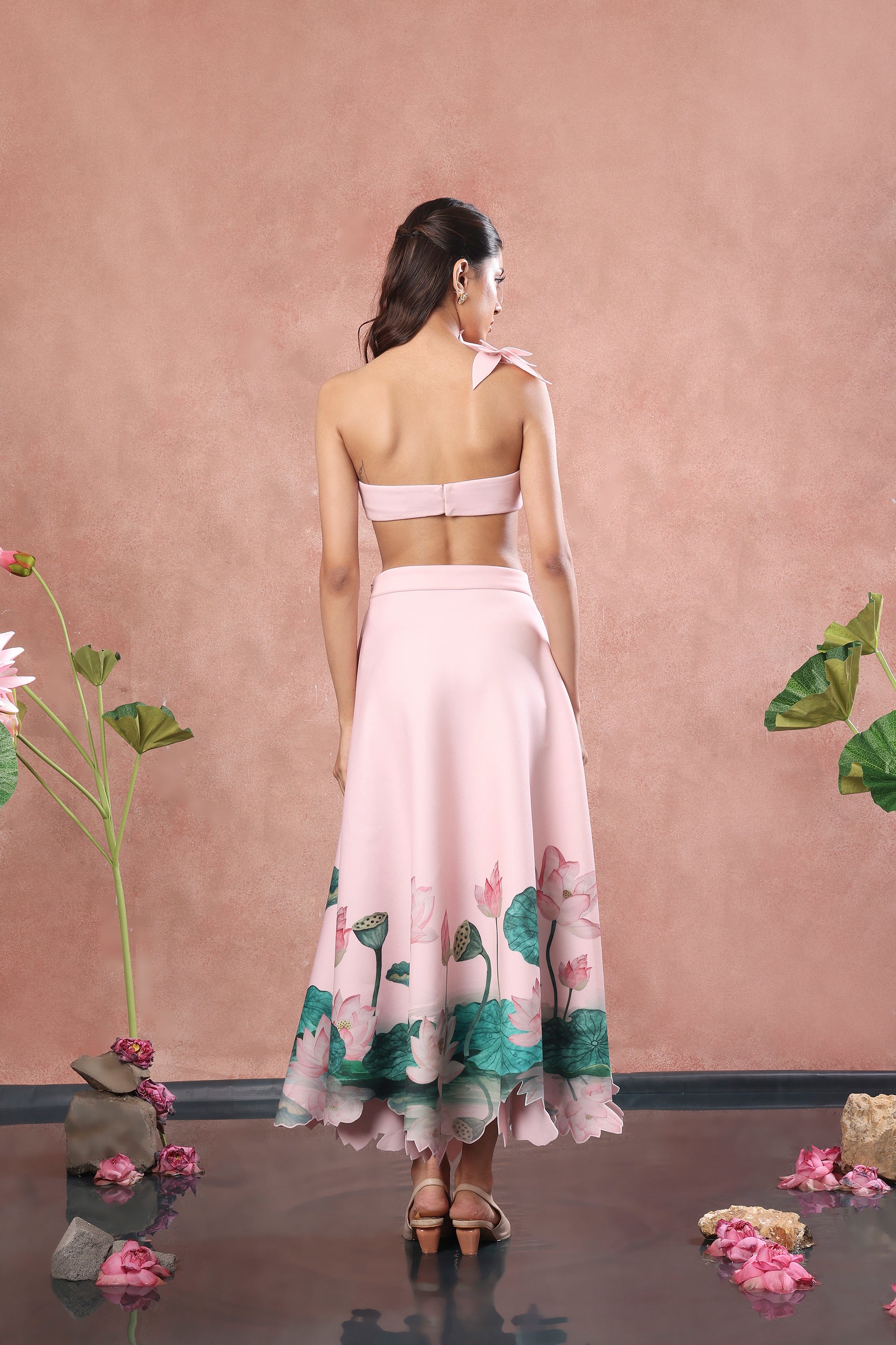 BLUSH PRINTED NEOPRENE SKIRT TOP