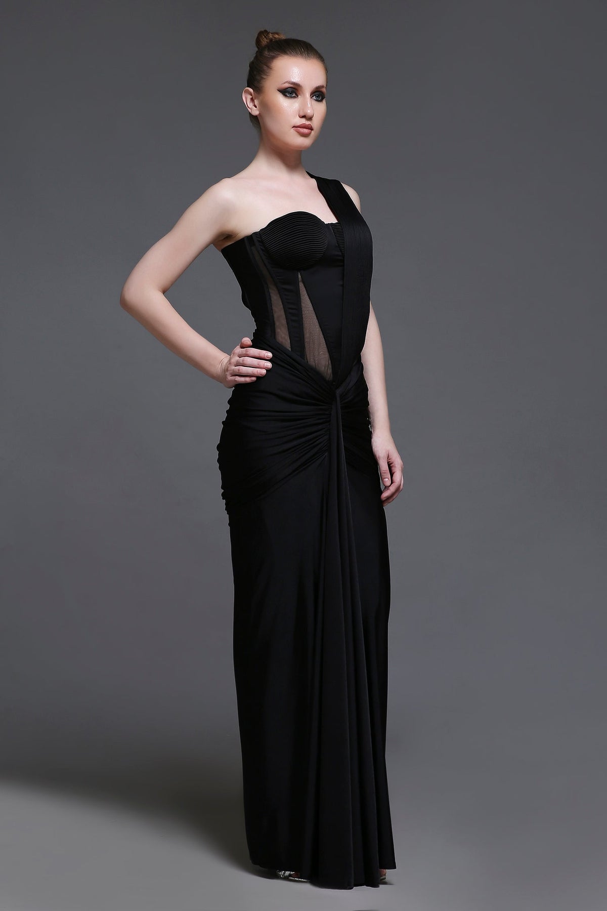 Noir Georgia Set of Corset + Skirt + Rope Detailing Drape