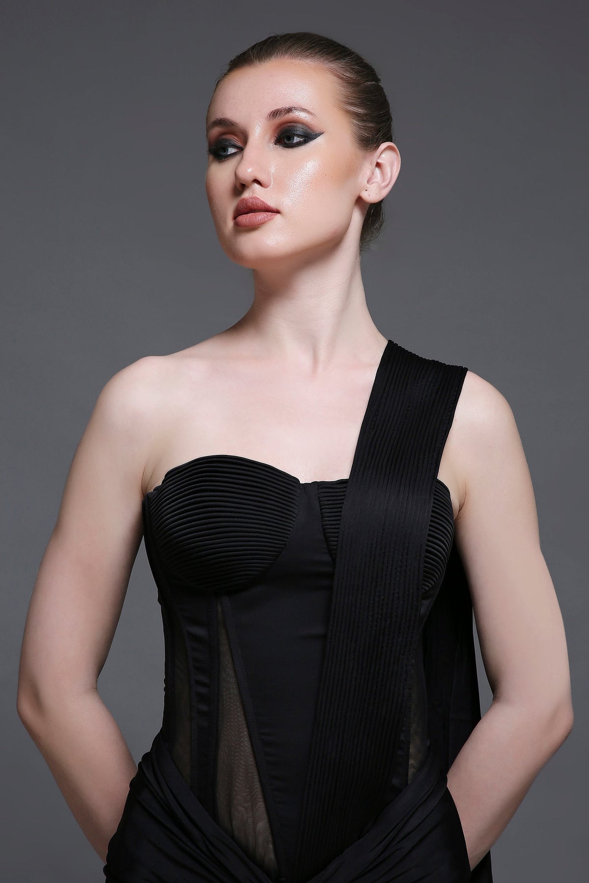 Noir Georgia Set of Corset + Skirt + Rope Detailing Drape