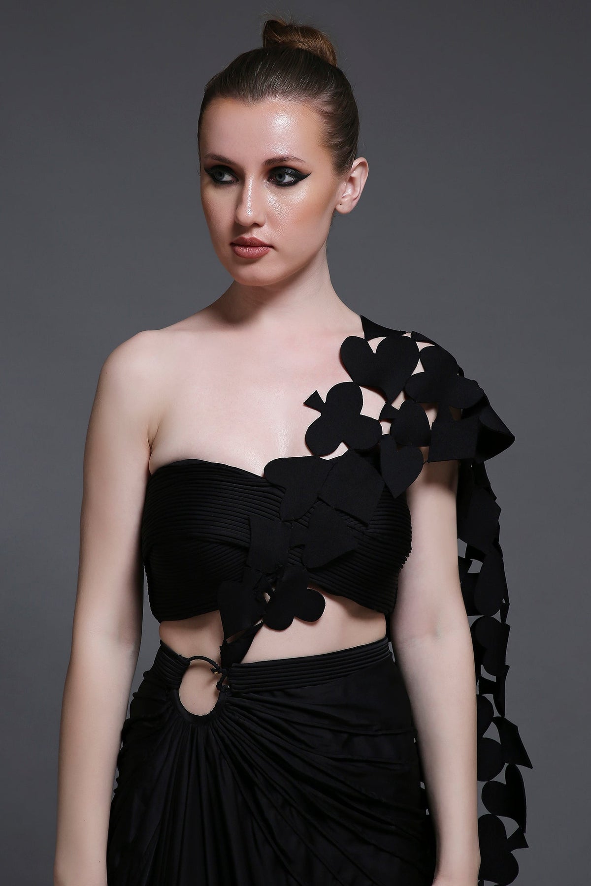 Noir Emily Set of Roped Bustier + Skirt + Cutwork Drape