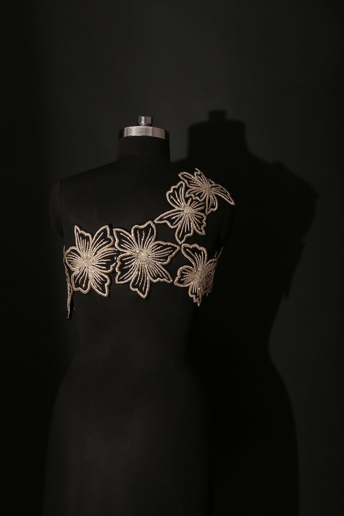 Detachable Zardozi Flowers Overlay