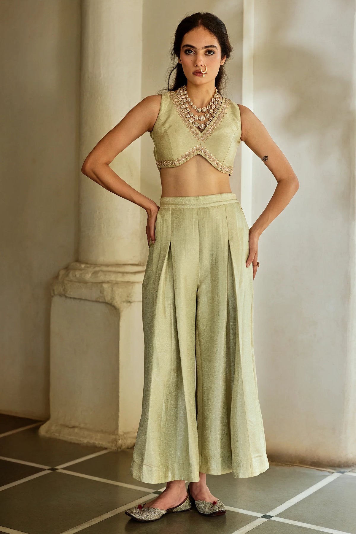 SOLENE PALAZZO JACKET SET