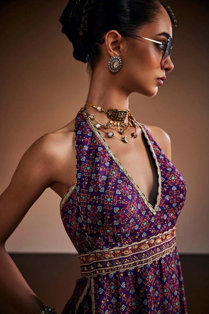 Royal purple regal paisley co-ord set