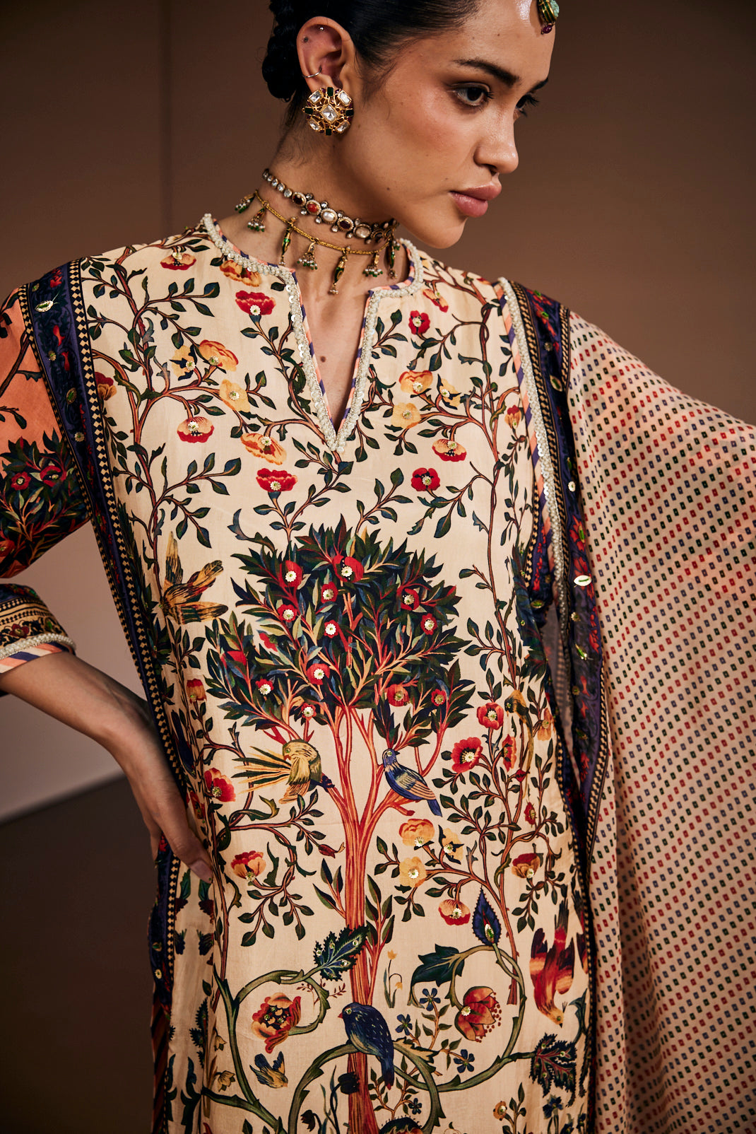 Antique ivory mughal tree suit