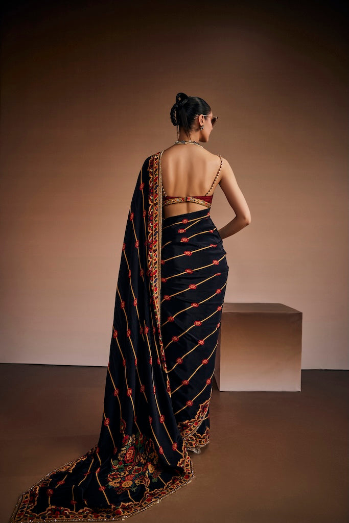 Black noir luxury saree