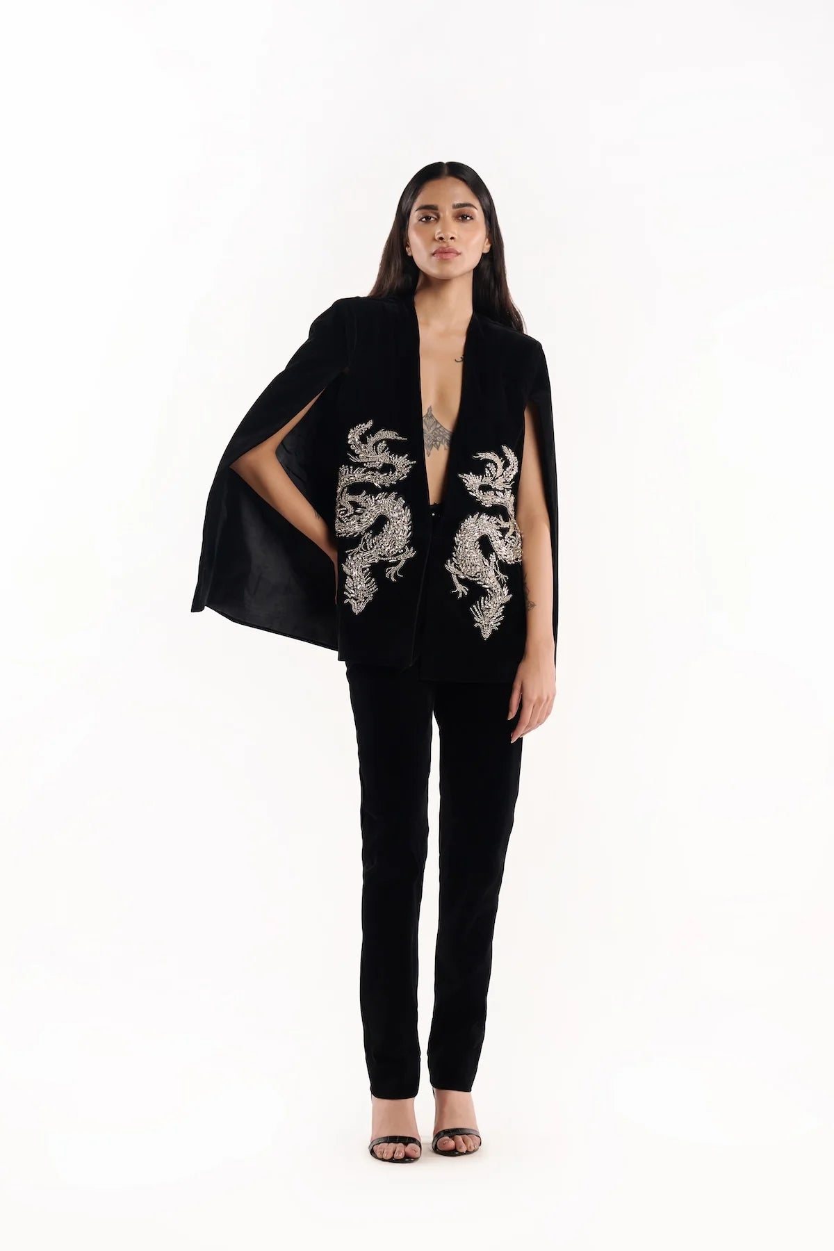 Cosmic dragon cape blazer
