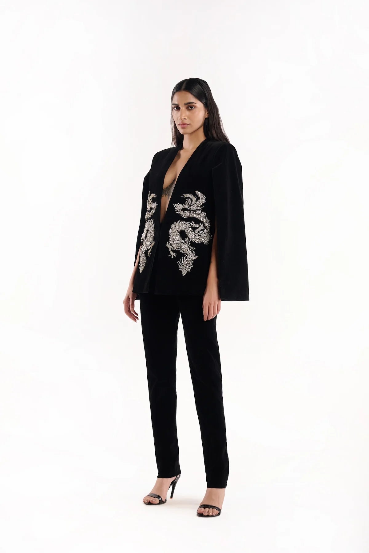 Cosmic dragon cape blazer