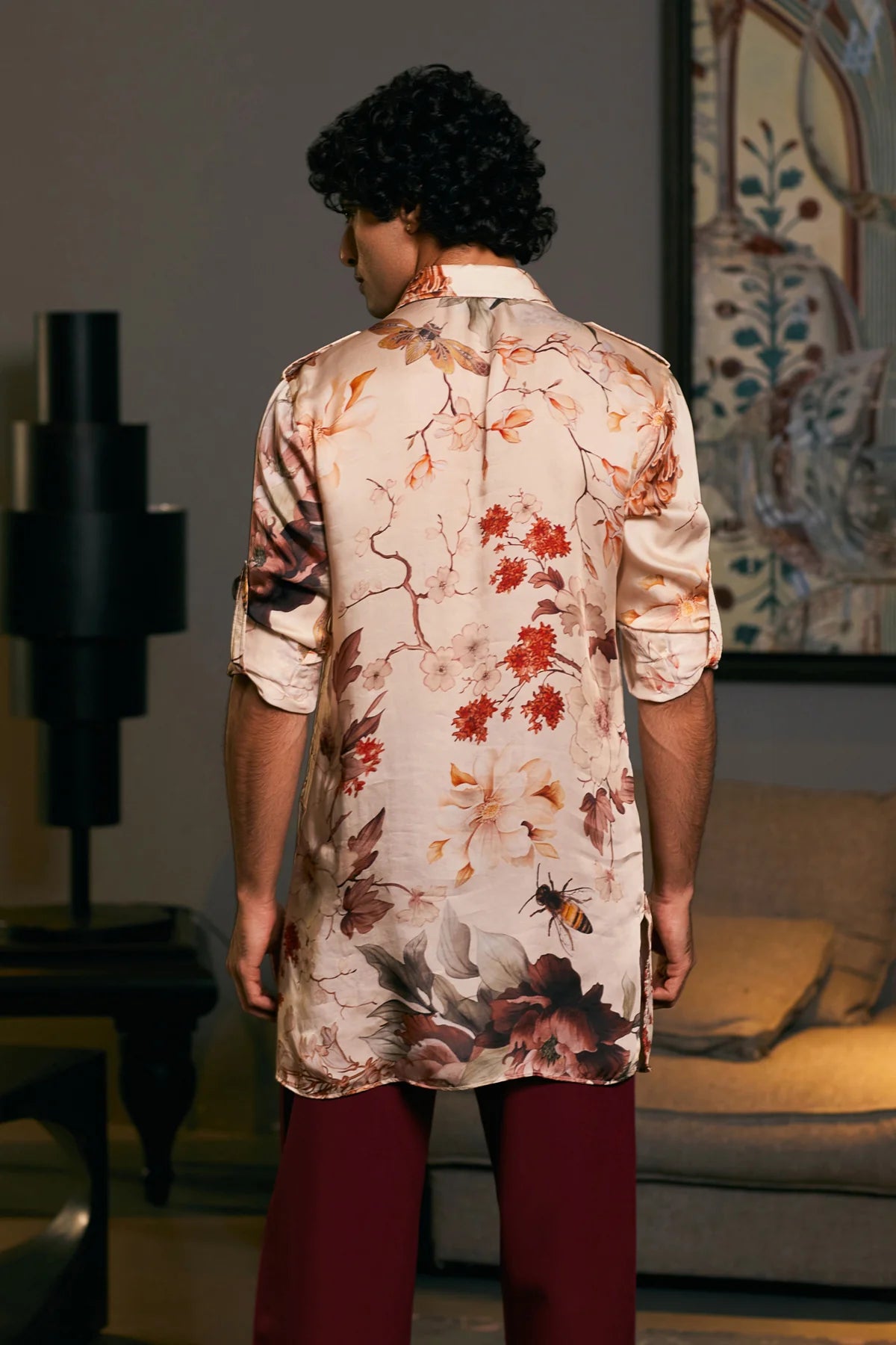 GOE Bumblebee printed zipper kurta