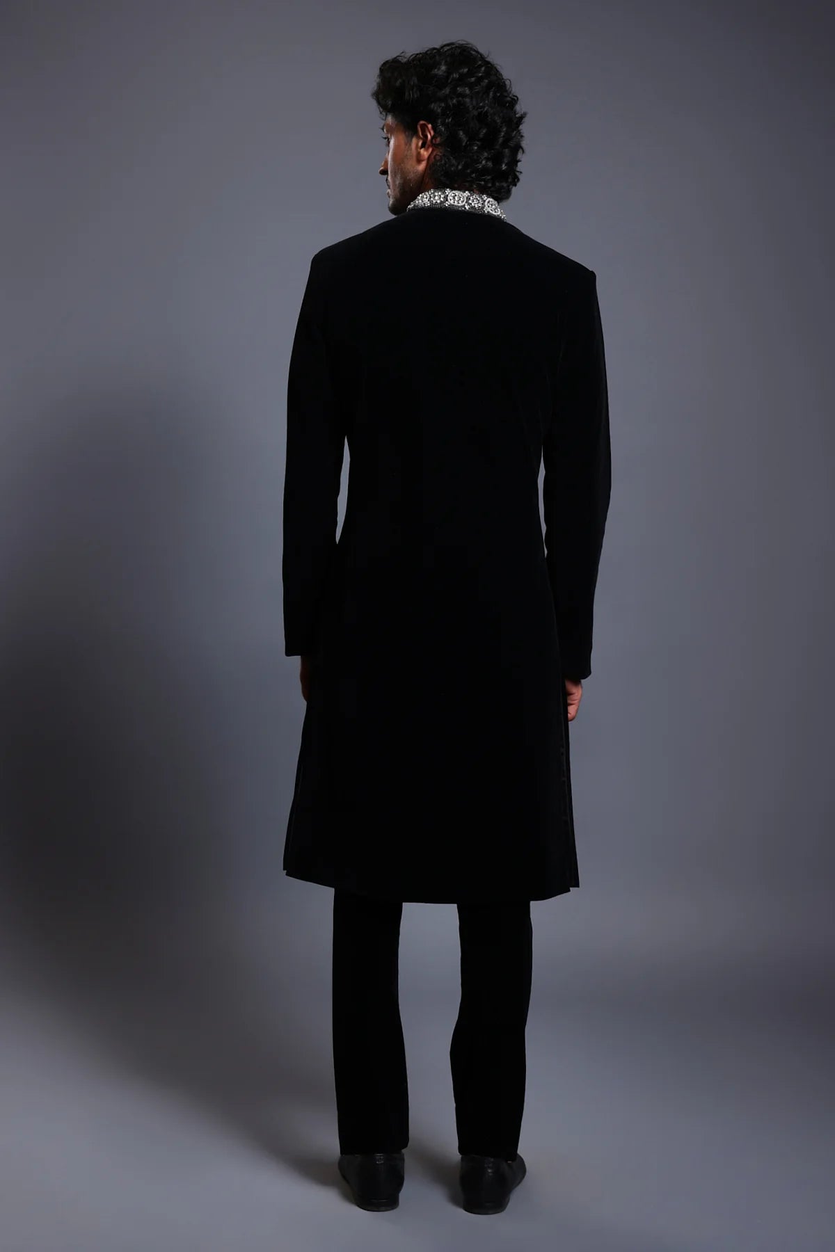 CF necklace sherwani black