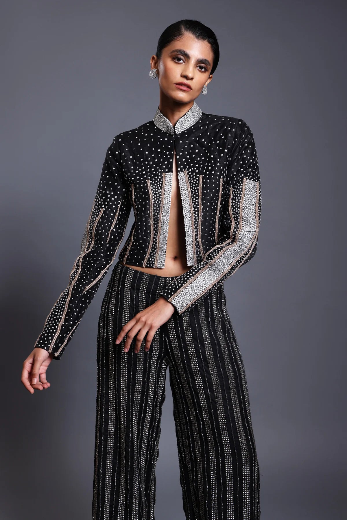 CF crop gradient jacket black