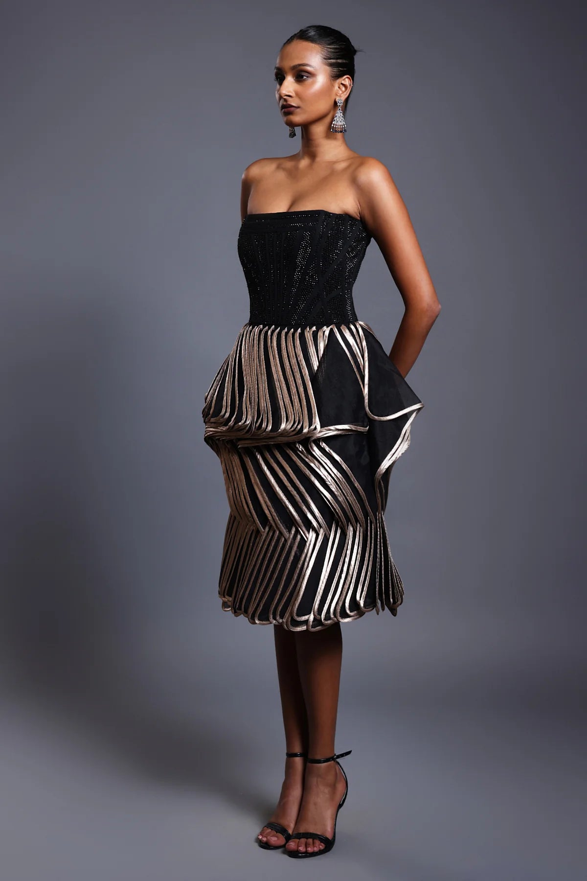 CF cascade dress black