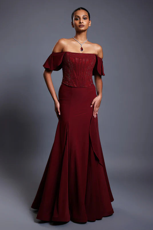 CF fishtail skirt maroon