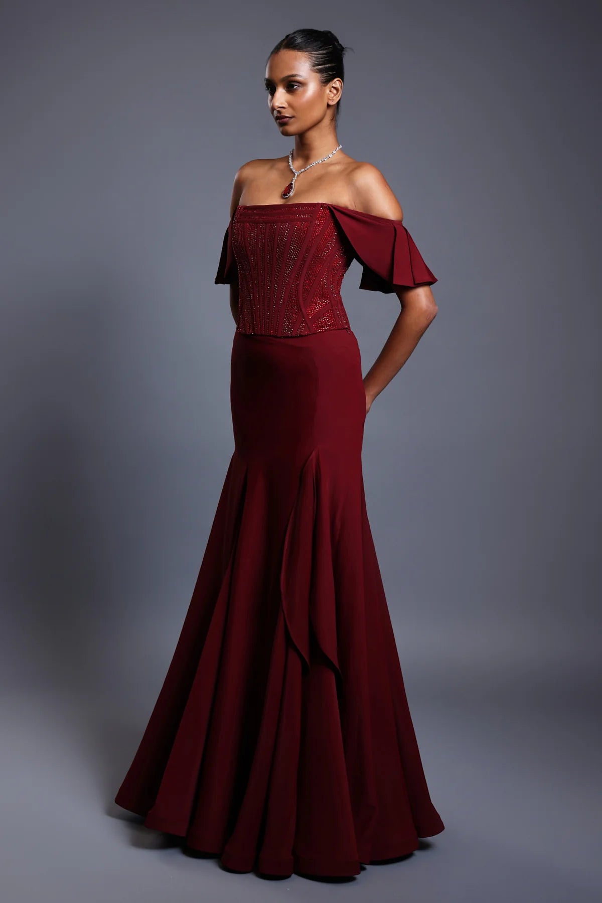 CF fishtail skirt maroon