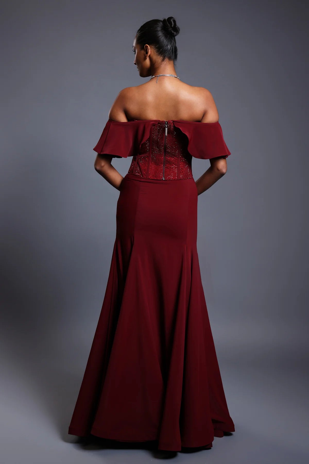 CF fishtail skirt maroon