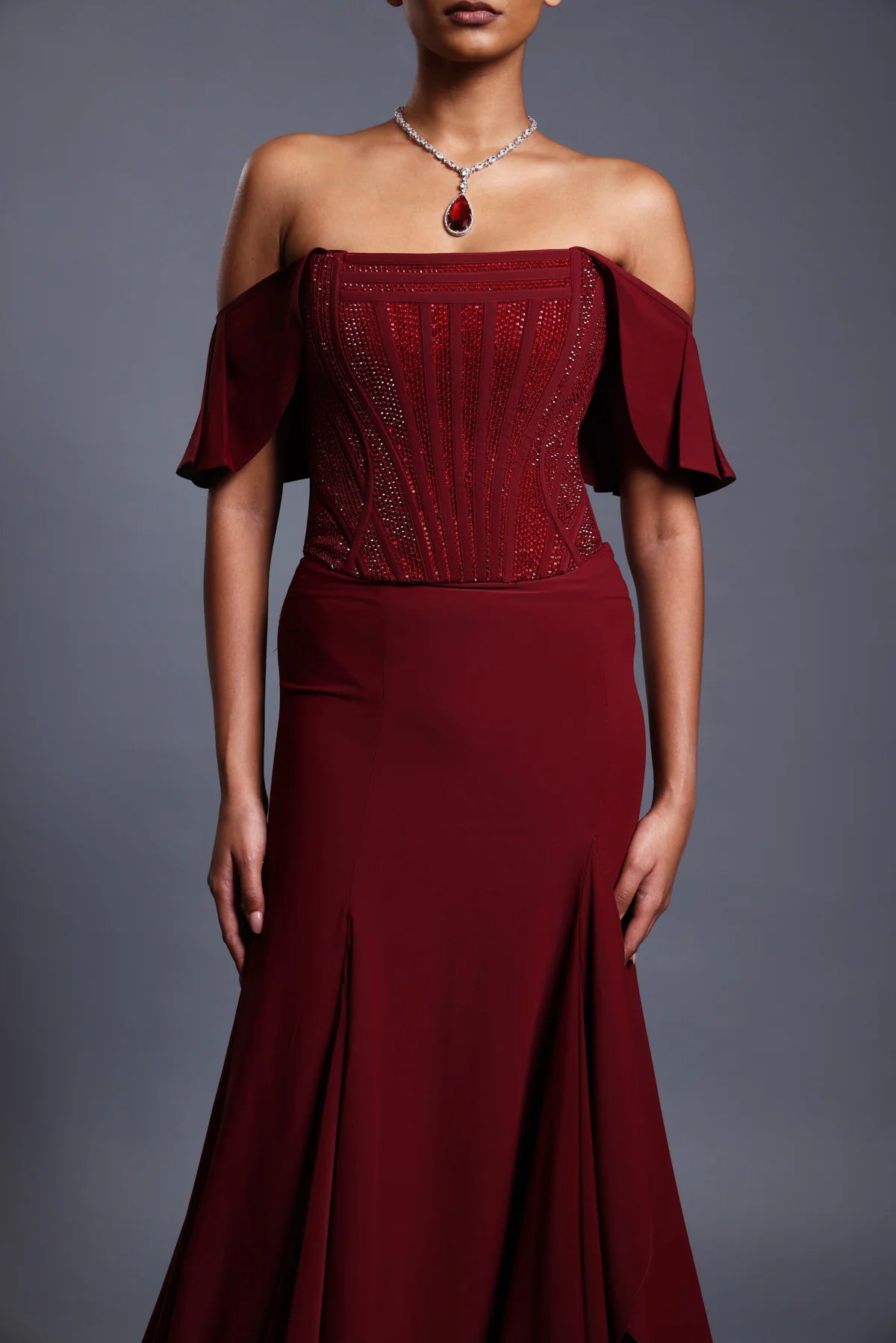 CF fishtail skirt maroon