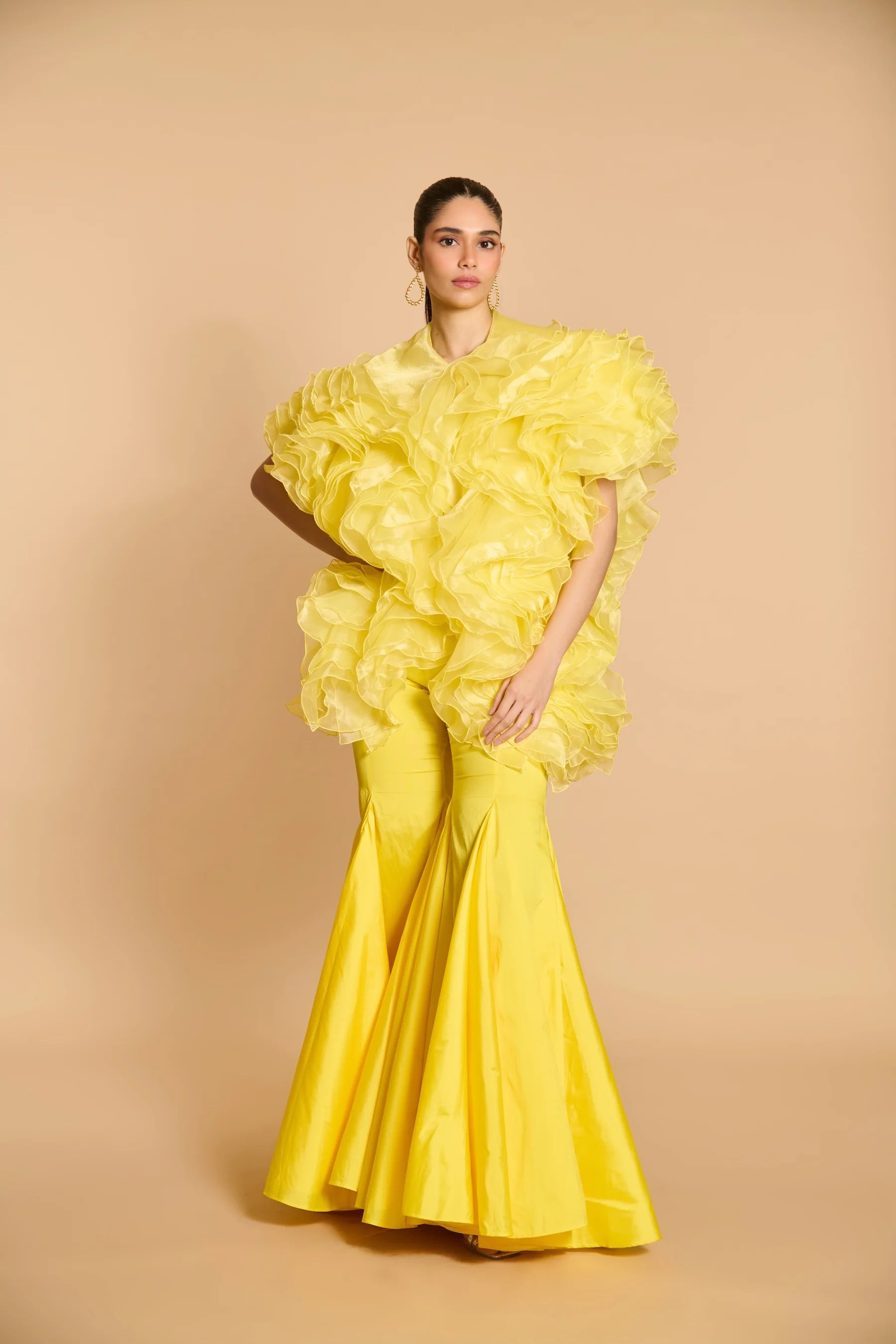 Spectrum ruffle jacket yellow