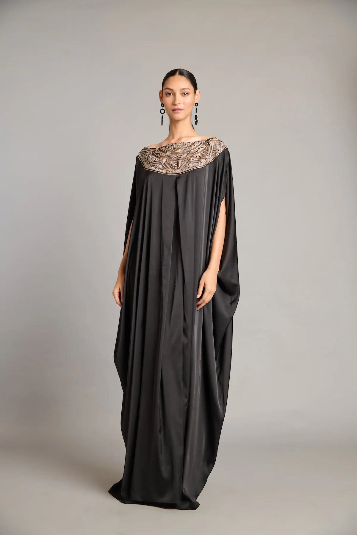 NS black zari kaftan