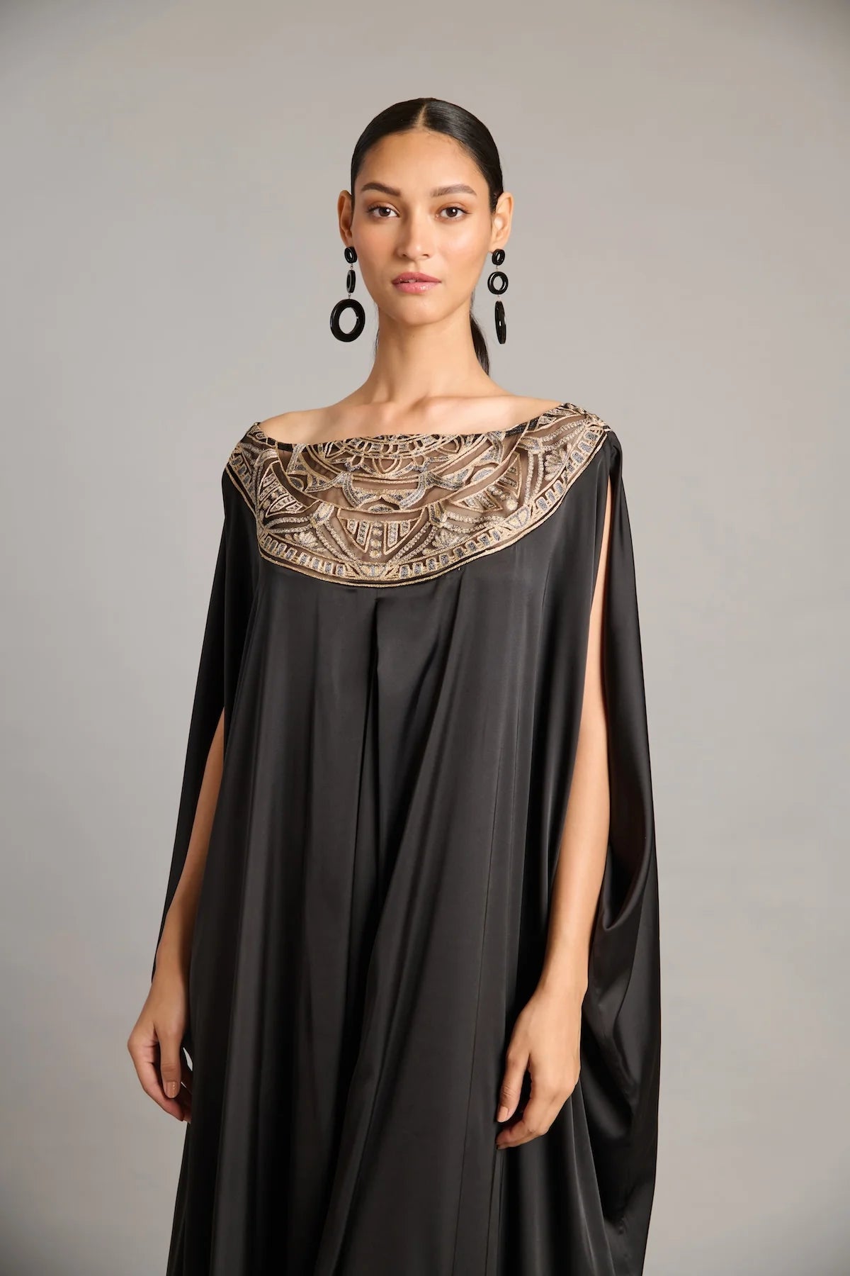 NS black zari kaftan