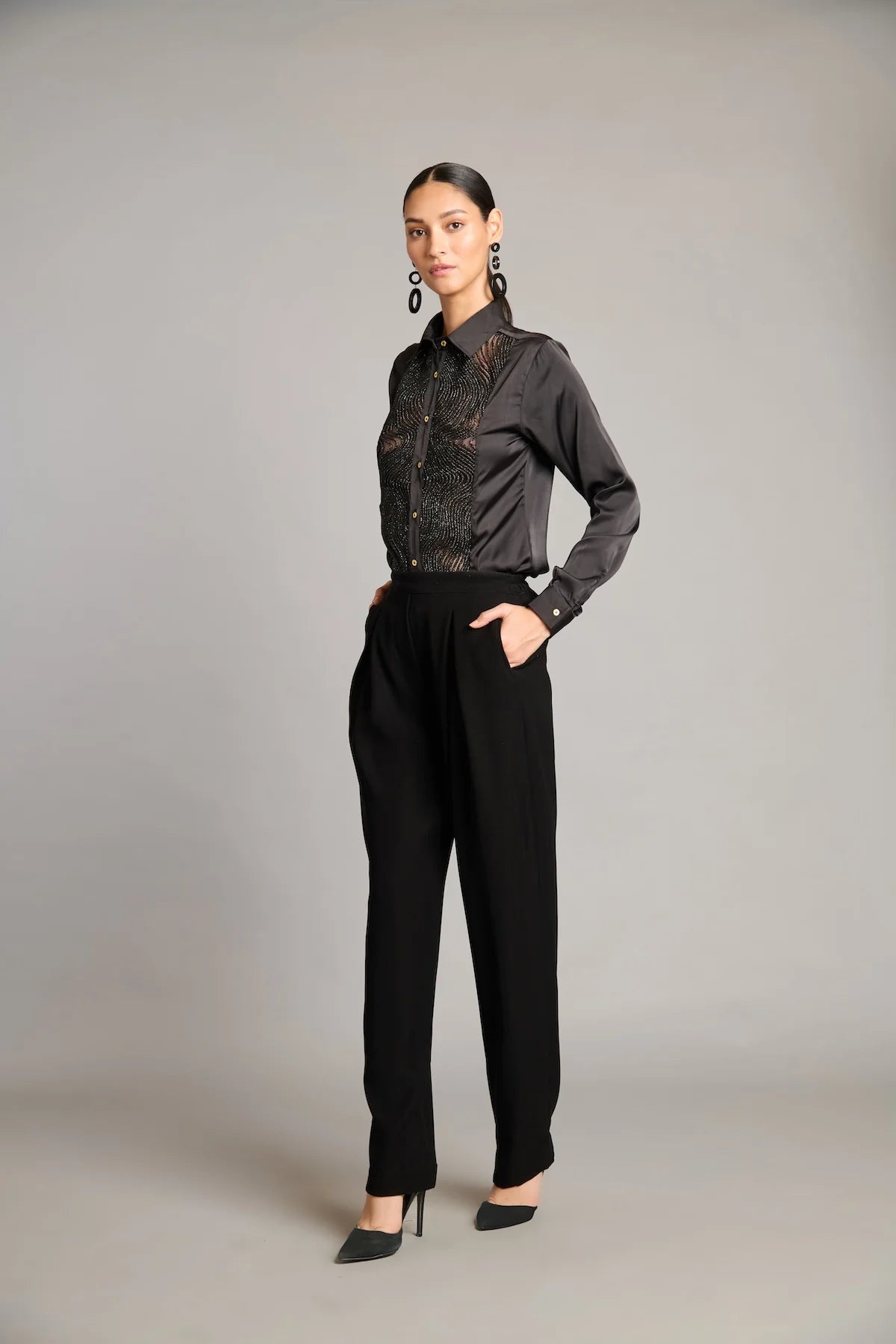 NS black Korean pants