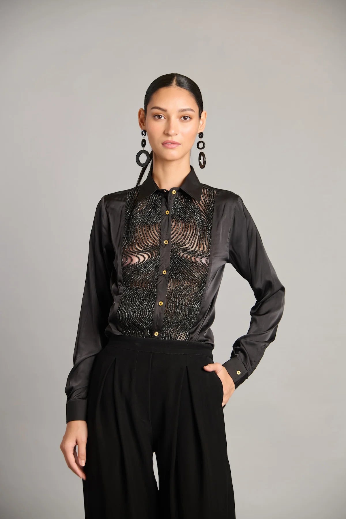 NS black Korean pants