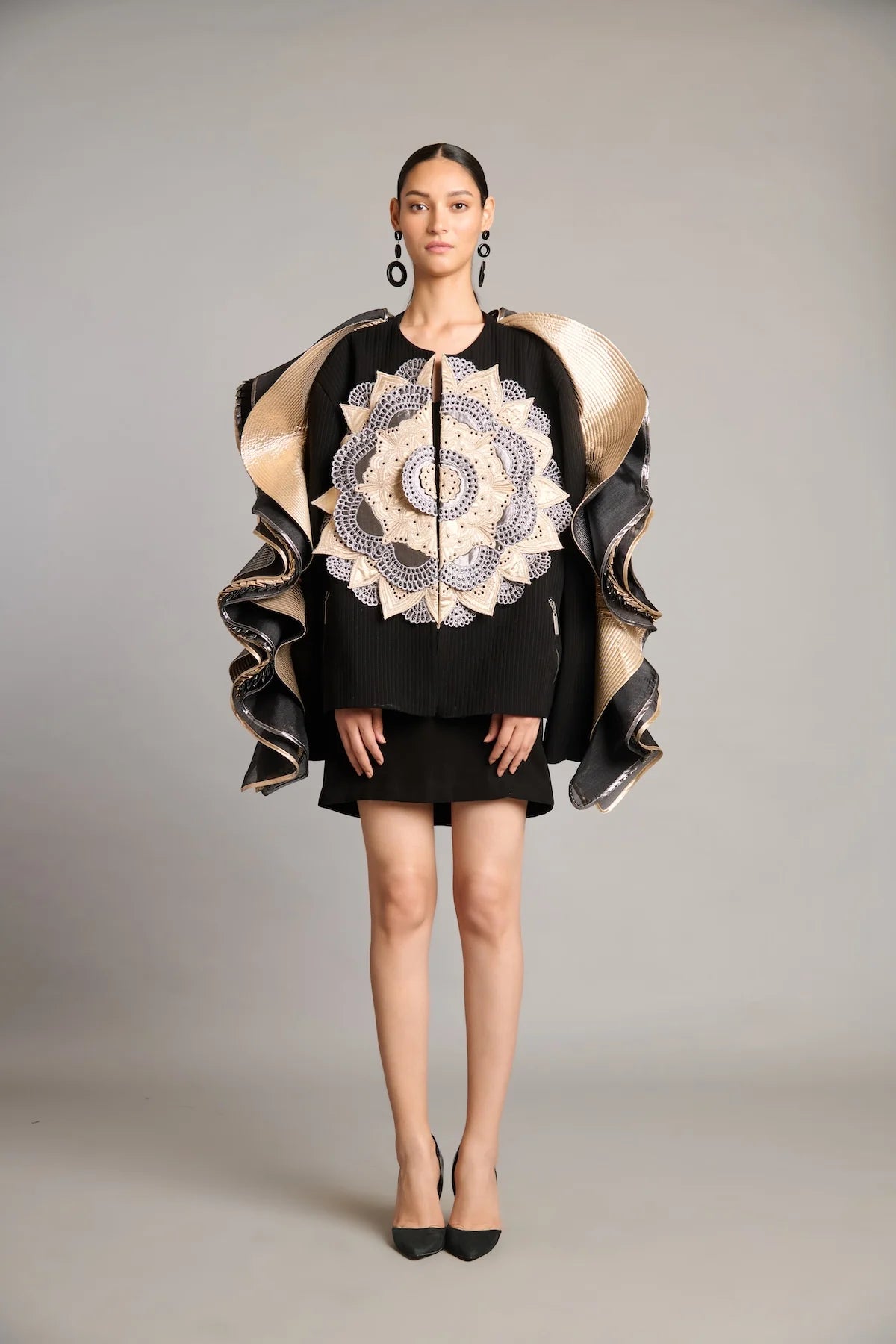 NS 3D mandala ruffle jacket