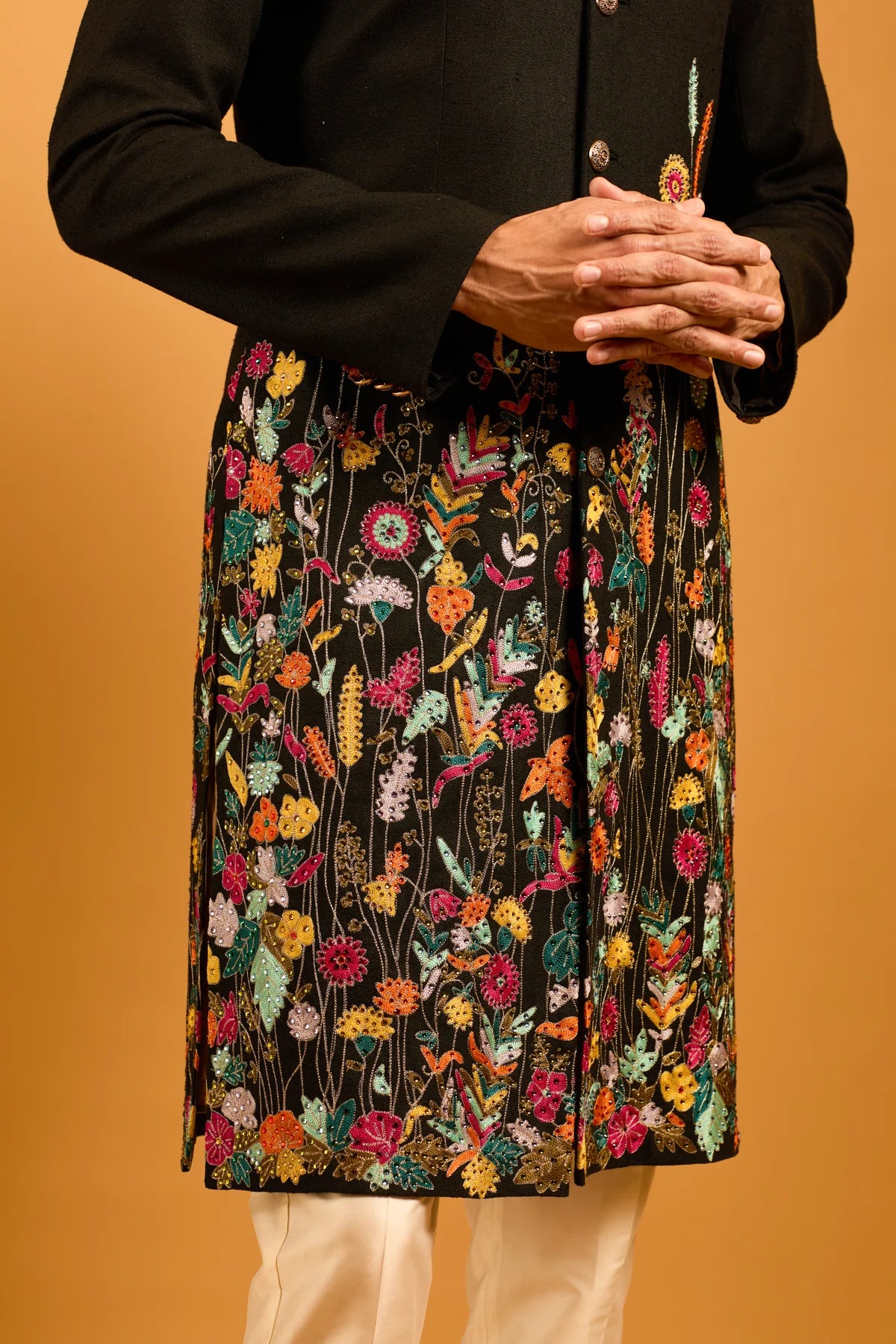 Trifecta Black Forest crystal sherwani