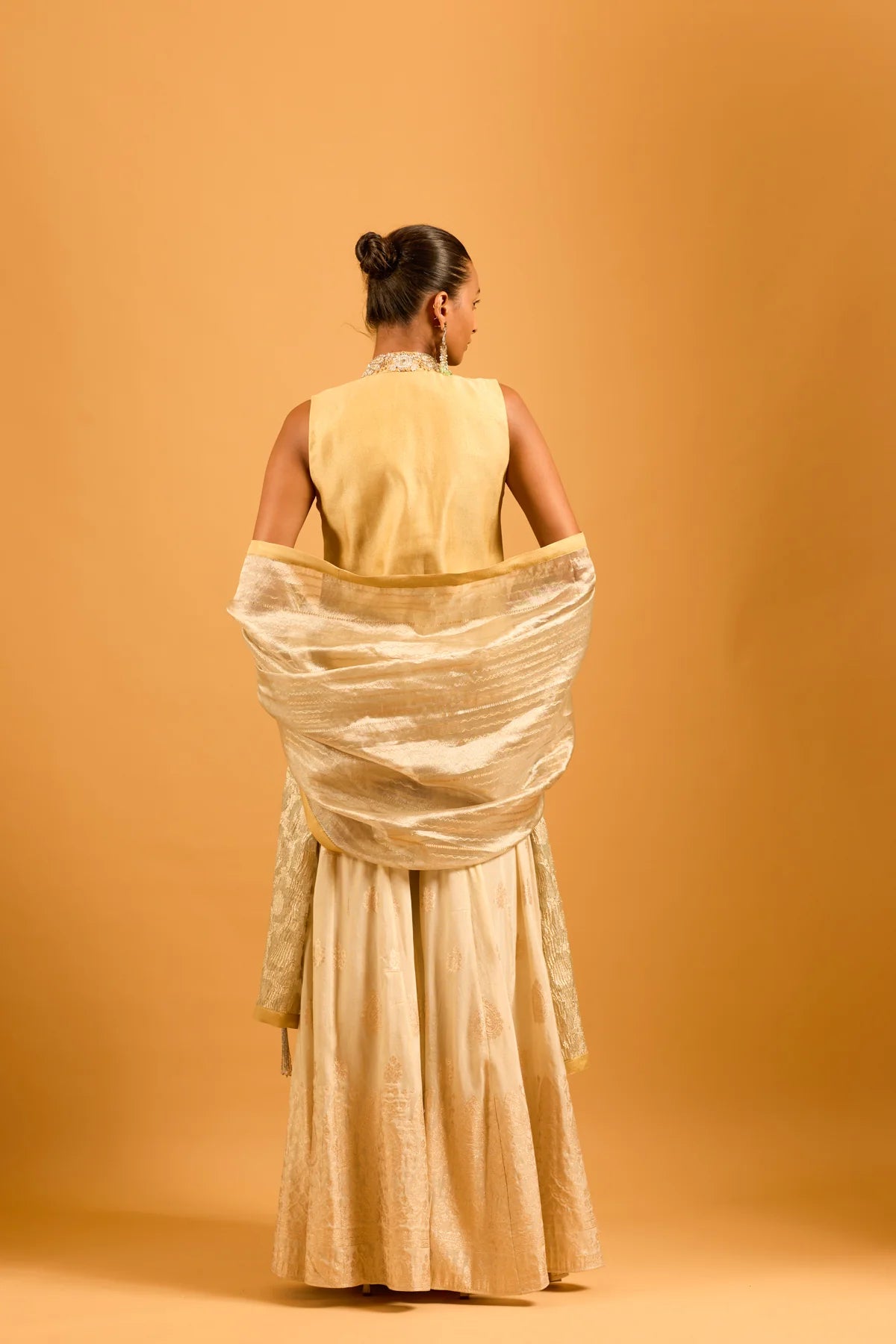 Trifecta gold mix media sharara set