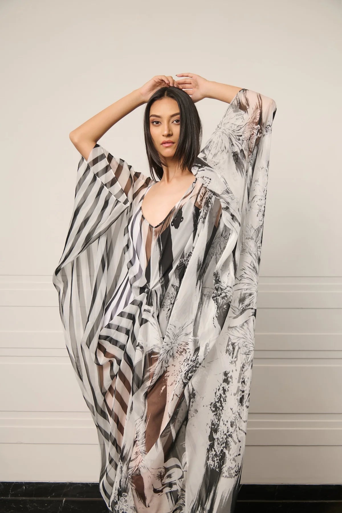 Resort B&W panel bodysuit