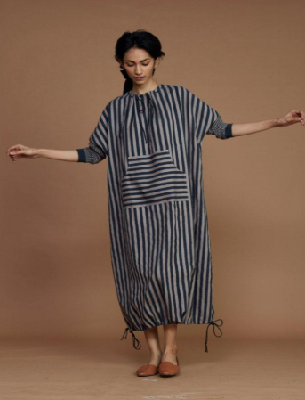DS Ivory with Mauve Striped Dress