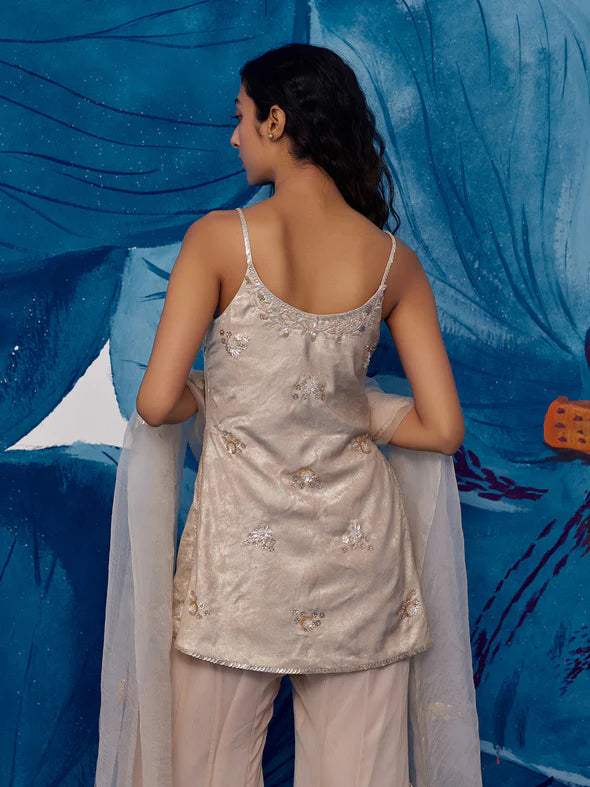 Starlit Nude Sharara Set