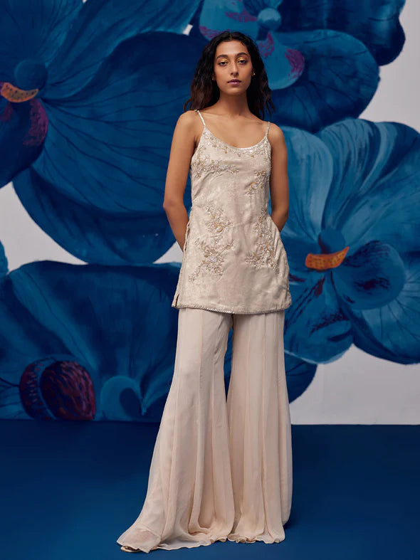 Starlit Nude Sharara Set