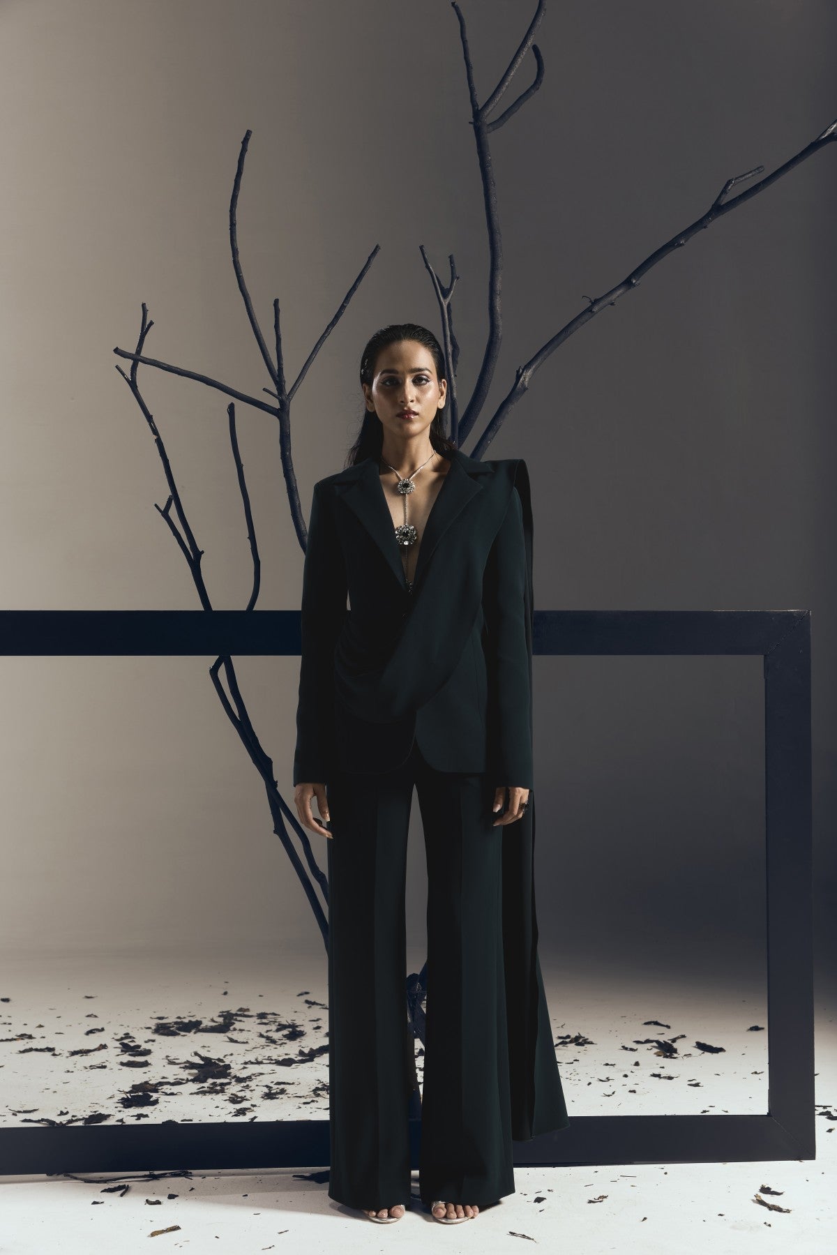 TEAL DRAPE COAT & PANT
