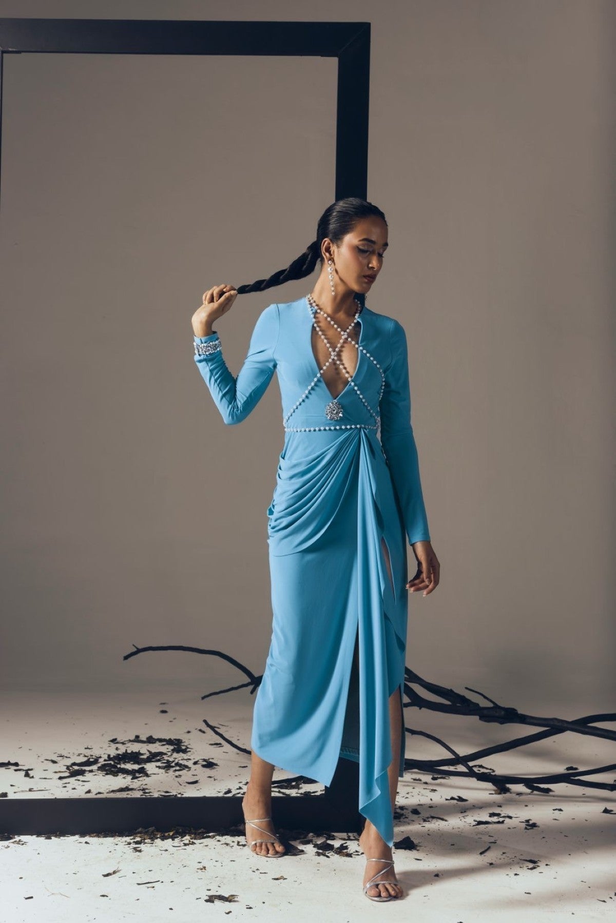 DRAPE MIDI DRESS
